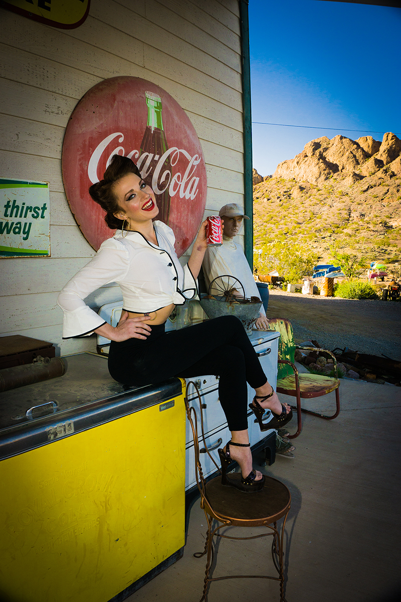 Female model photo shoot of Lindsay Brooke in Nelson Ghost Town, NV