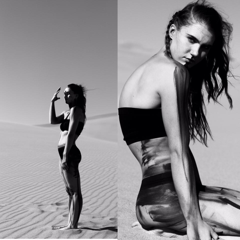 Female model photo shoot of Malea Dew in Sand dunes of Colorado