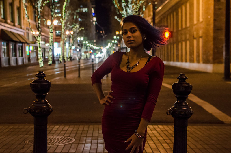 Female model photo shoot of Maulie by Dylan Henry in Downtown Portland