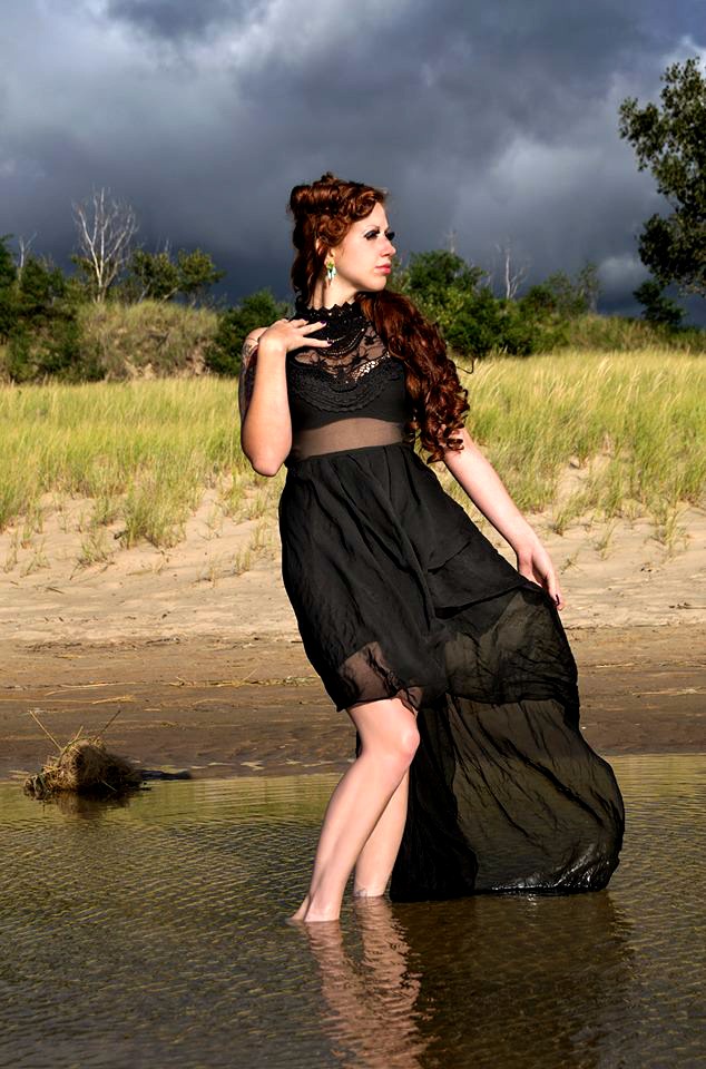 Female model photo shoot of ScarletRedLivingDead in warren dunes