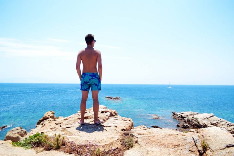 Male model photo shoot of Mattie Hanson in Mykonos, Greece