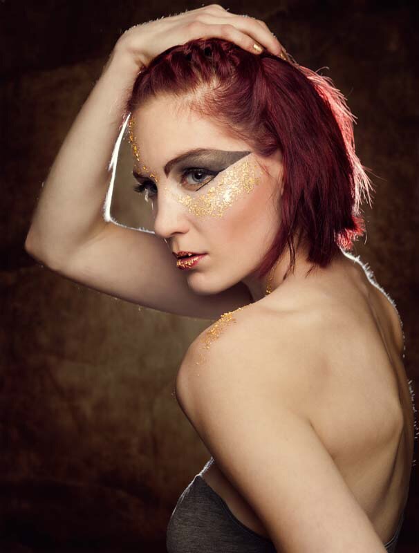 Female model photo shoot of Little Red  by Flawless Exposure, makeup by Emily Fox Makeup