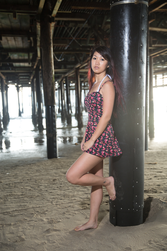 Female model photo shoot of The Ava Starr by Kin vong in Santa Monica Pier