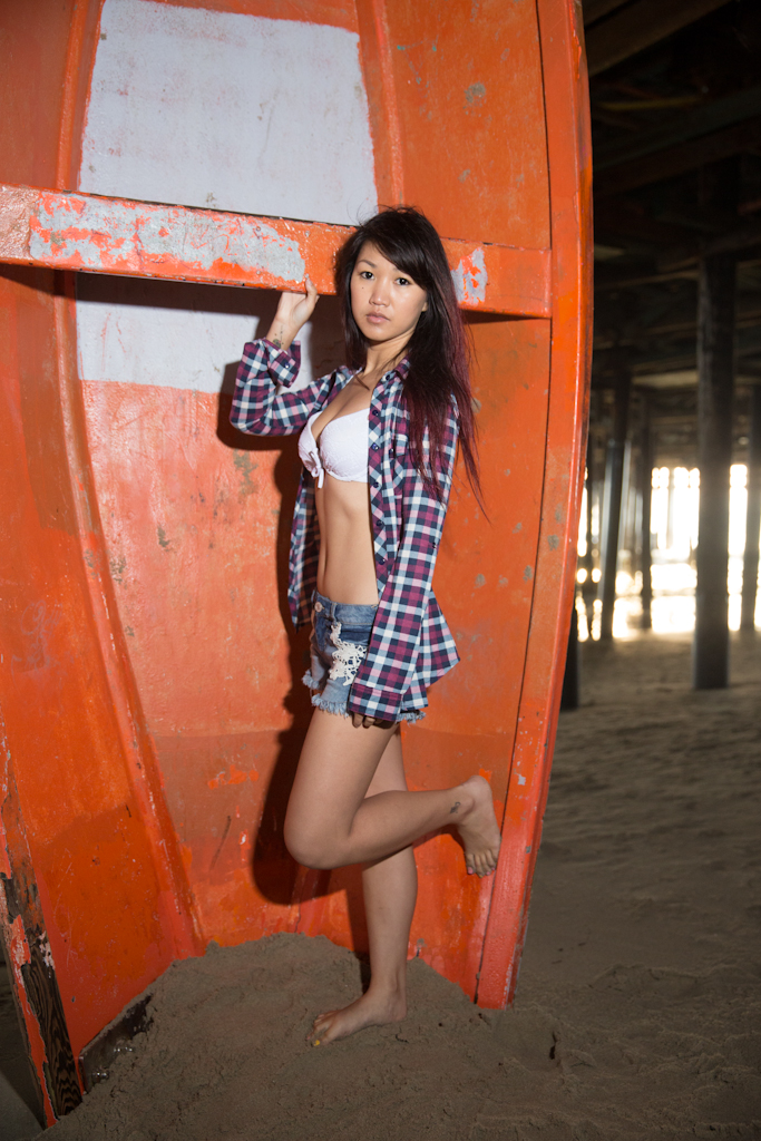 Female model photo shoot of The Ava Starr by Kin vong in Santa Monica Pier