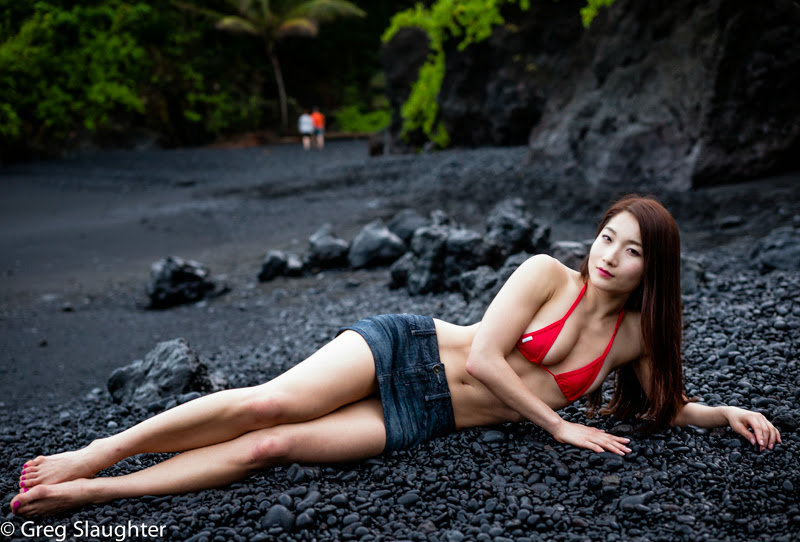 Male and Female model photo shoot of Greg Slaughter and Minsoo in Maui