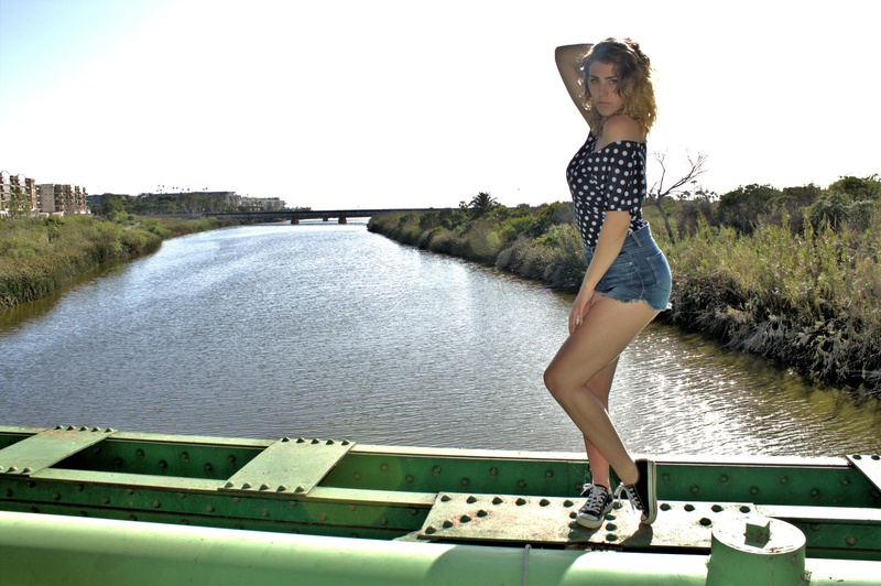 Female model photo shoot of Tiffany Amber Dear by Deep Visions in Coast Hwy Bridge, Oceanside, CA