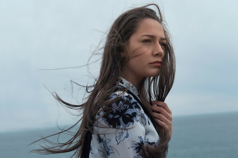 Female model photo shoot of melissa_cordova by kaiwai in Marin Headlands