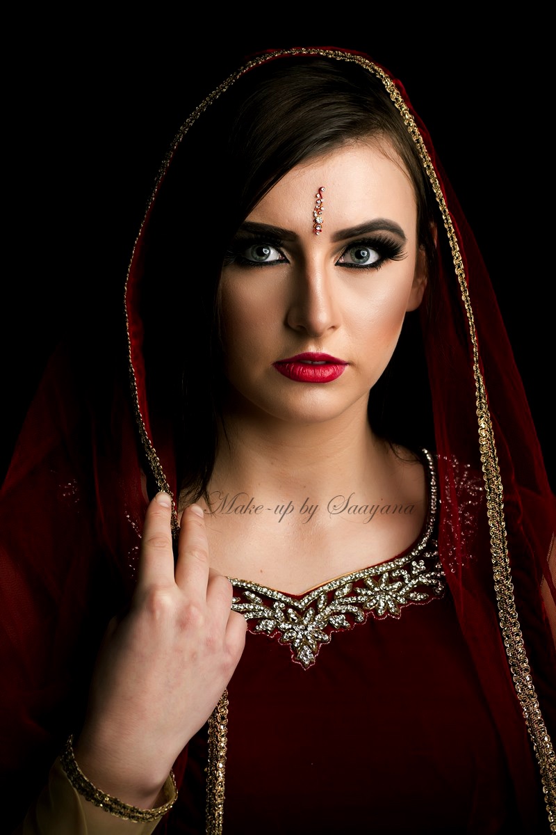 Female model photo shoot of Make up by Saayana