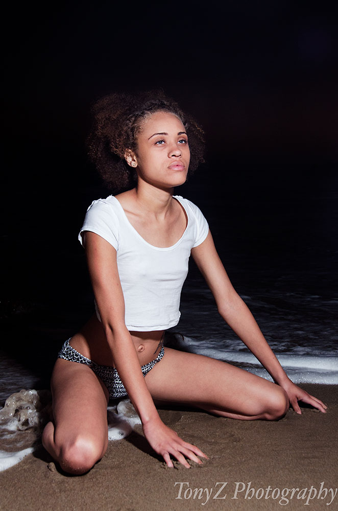 Female model photo shoot of Camran Dozier by TonyZ Imagery in El Matador Beach, CA