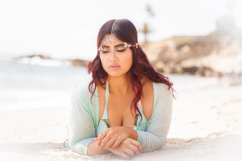 Female model photo shoot of April Luna and Bebeh Joy  by Don Heffern II in Laguna Beach Mermaid Shoot