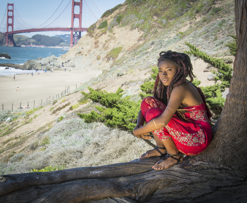 Female model photo shoot of alayahh in Baker Beach San Francisco, CA