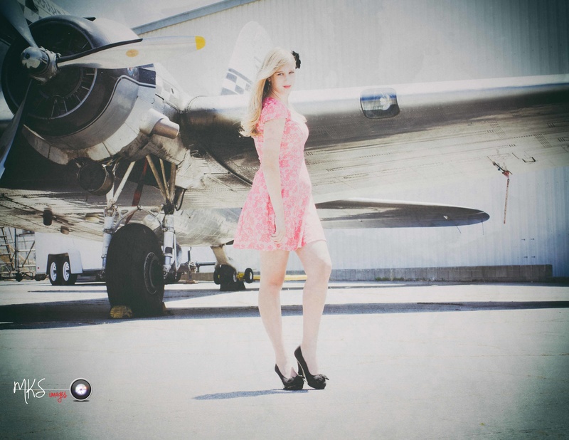 Female model photo shoot of MKS Images in CAF Airplane Museum