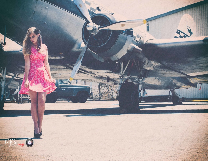 Female model photo shoot of MKS Images in CAF Airplane Museum