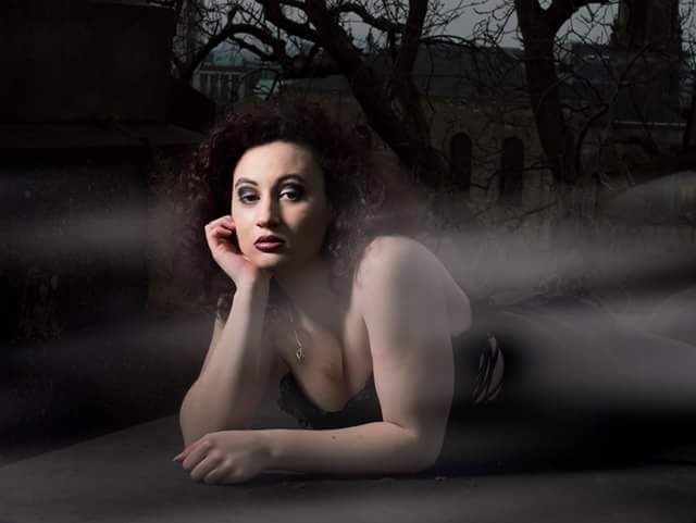 Female model photo shoot of TatianaHarvey in Glasgow Necropolis