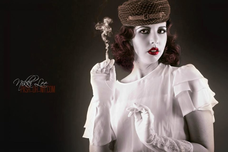 Female model photo shoot of Hannah Rouge in Las Vegas NV, makeup by Aesthetics By Alysia, clothing designed by Staysi Lee