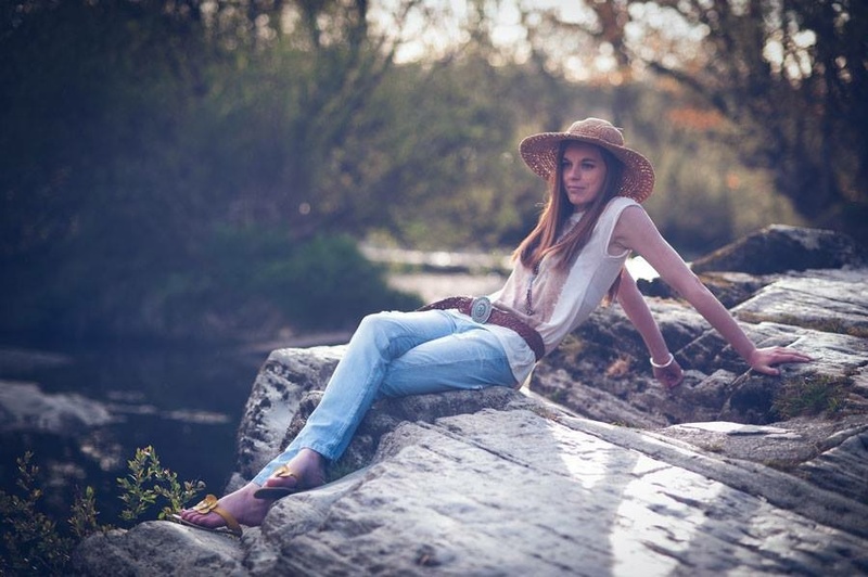 Female model photo shoot of Beach xx in Cenarth falls