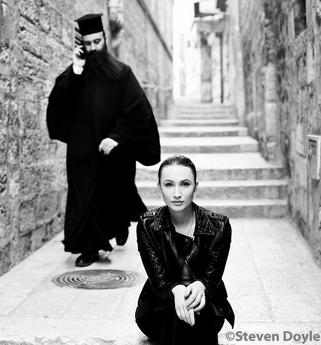 Male and Female model photo shoot of Steven DoylePhotography and Maya Moore in Jerusalem Israel, makeup by mor levi