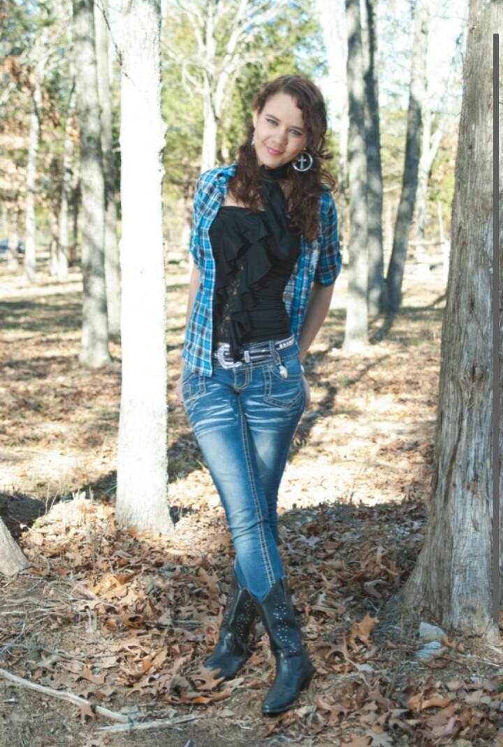 Female model photo shoot of Lais in woods