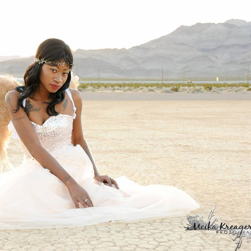 Female model photo shoot of Chikara in Dry Lake Bed, Nevada