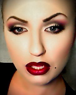 Female model photo shoot of LauraLea CosmeticDesign in My Evil Laboratory ;-)