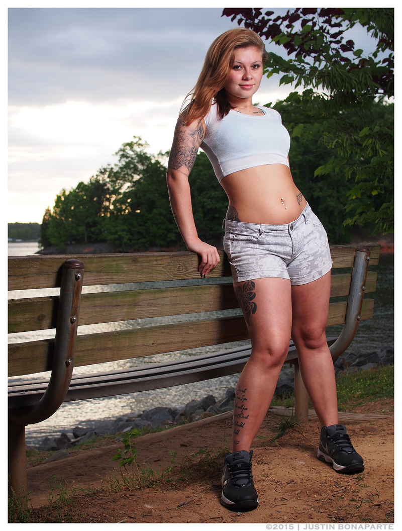Female model photo shoot of Harley Sierra in McDowell Nature Preserve, Charlotte, NC
