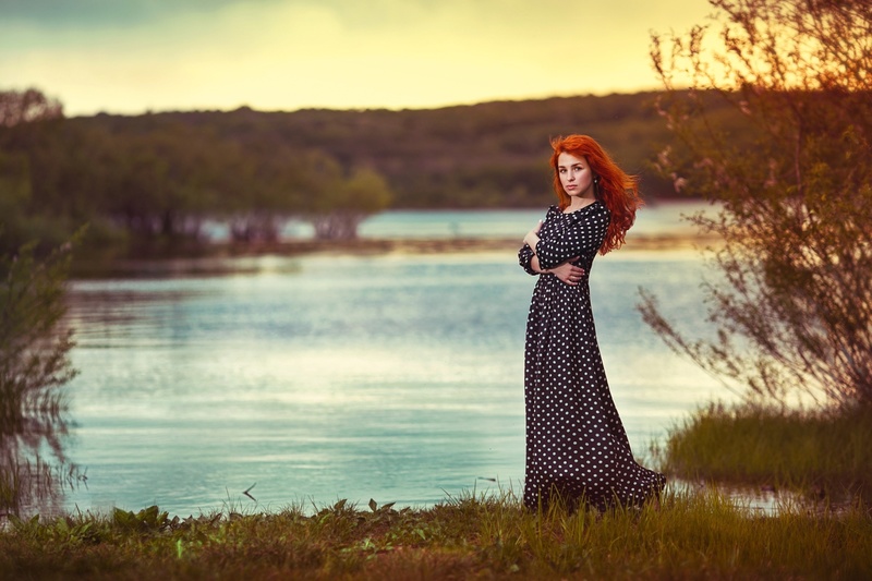 Female model photo shoot of Kate Baskova in lake