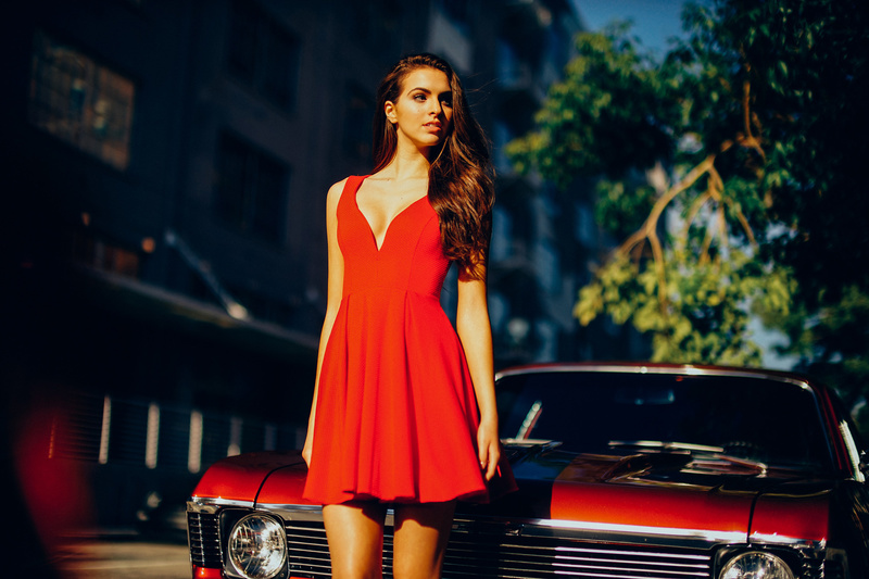 Female model photo shoot of WantMyLook Clothing in LA