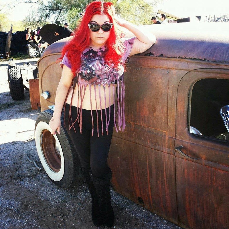 Female model photo shoot of Cedez Romero in Junkyard Shoot out in Whittman, AZ