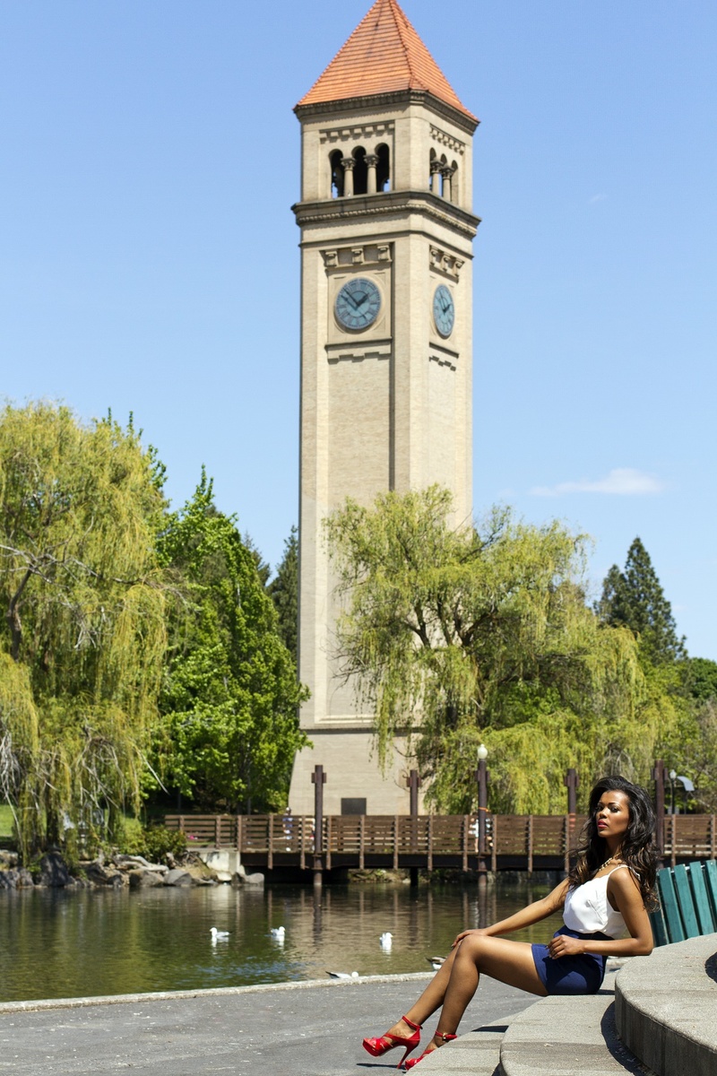 Female model photo shoot of Wobble Monkey Photog in Riverfront Park, Clock Tower, Spokane, WA