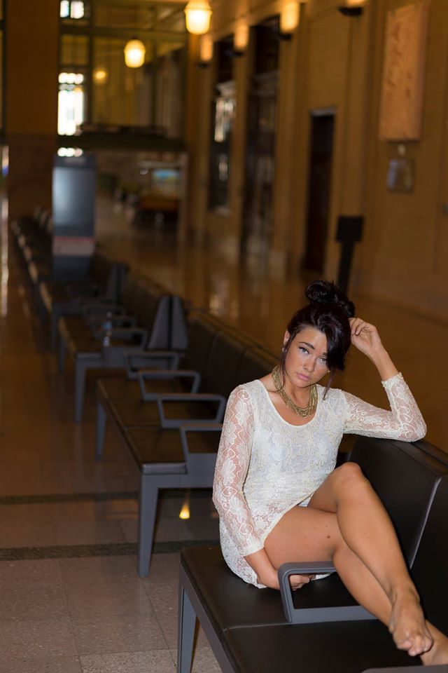 Female model photo shoot of Ariel DS in St. Paul Train Station