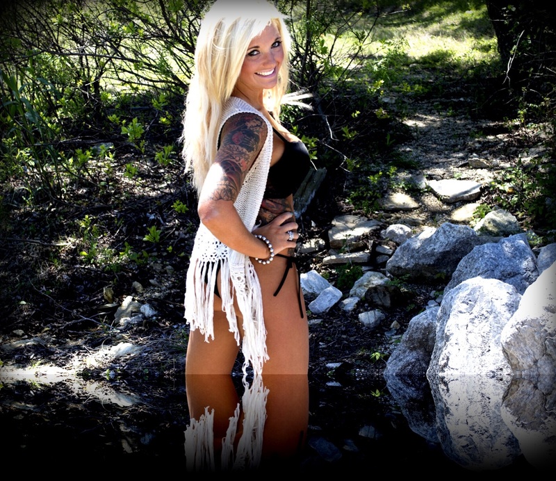 Female model photo shoot of Kimba_Dawn  in Eagle mountain Lake