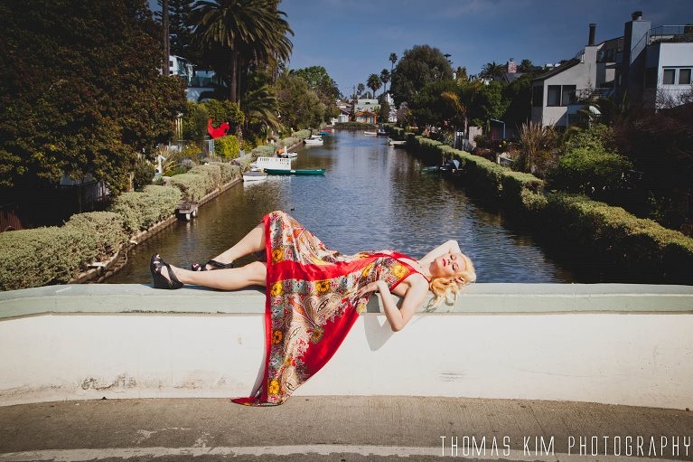 Female model photo shoot of Rachel  J in Venice Beach Canals