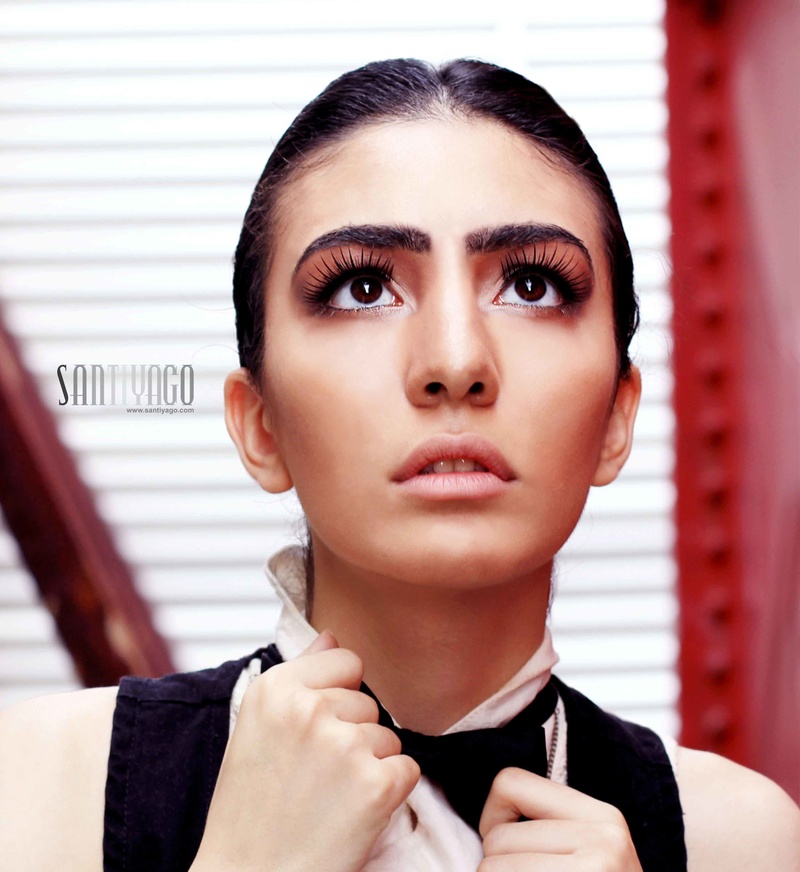 Female model photo shoot of Santiyago Makeup in Malaysia
