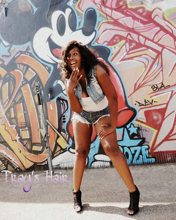 Female model photo shoot of Trays Hairs