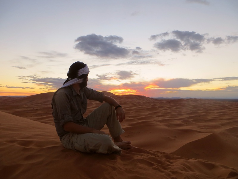 Male model photo shoot of M G Devine in Sahara Desert, Morocco