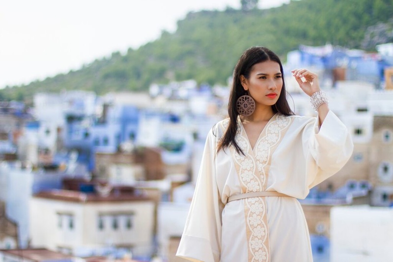 Female model photo shoot of Angelica Valenzuela in Chefchaouen-Morocco