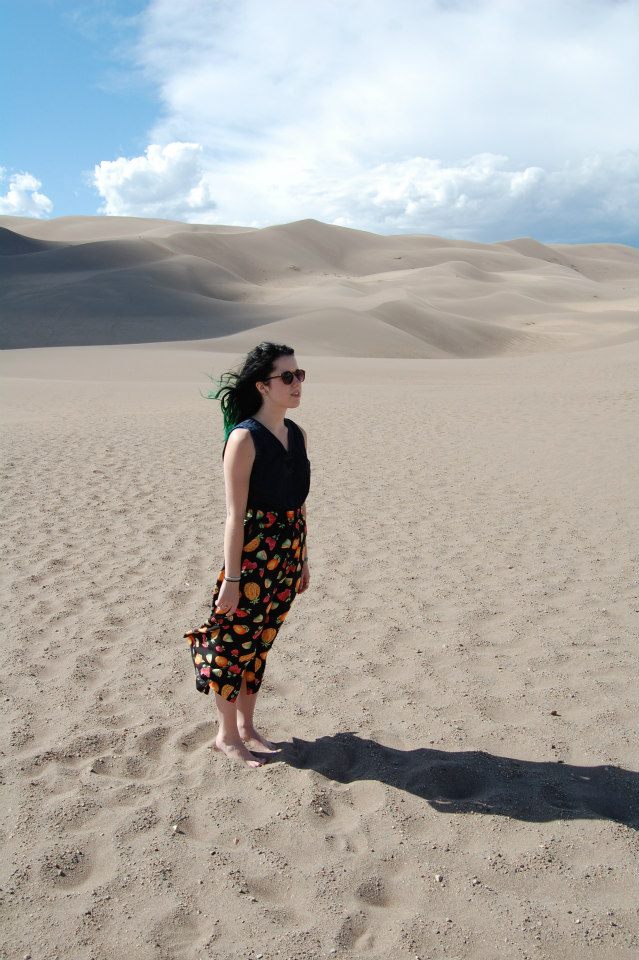 Female model photo shoot of gh0st_girl in Great Sand Dunes, Colorado