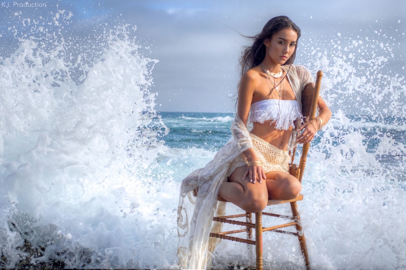 Female model photo shoot of Monica English by KI Production in Laguna Beach