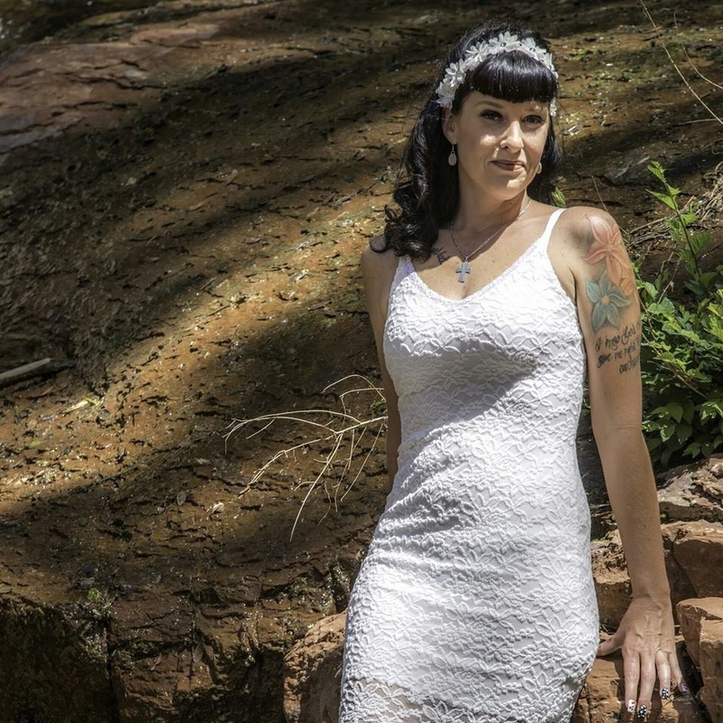 Female model photo shoot of Anita Stiletto in Oak Creek Canyon