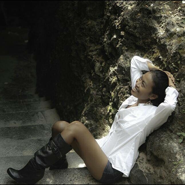 Female model photo shoot of Ningrum  in Padang-padang Beach