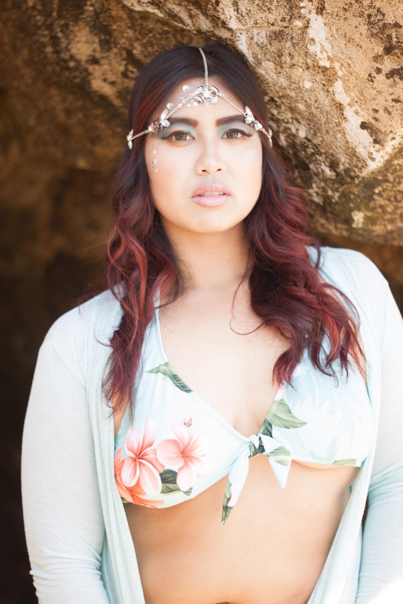 Female model photo shoot of Bebeh Joy  by Don Heffern II in Laguna Beach, makeup by April Luna