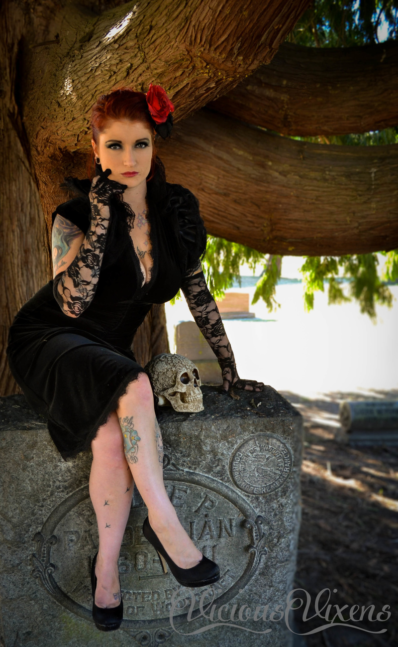 Female model photo shoot of Katie Mae in Seattle Cemetery