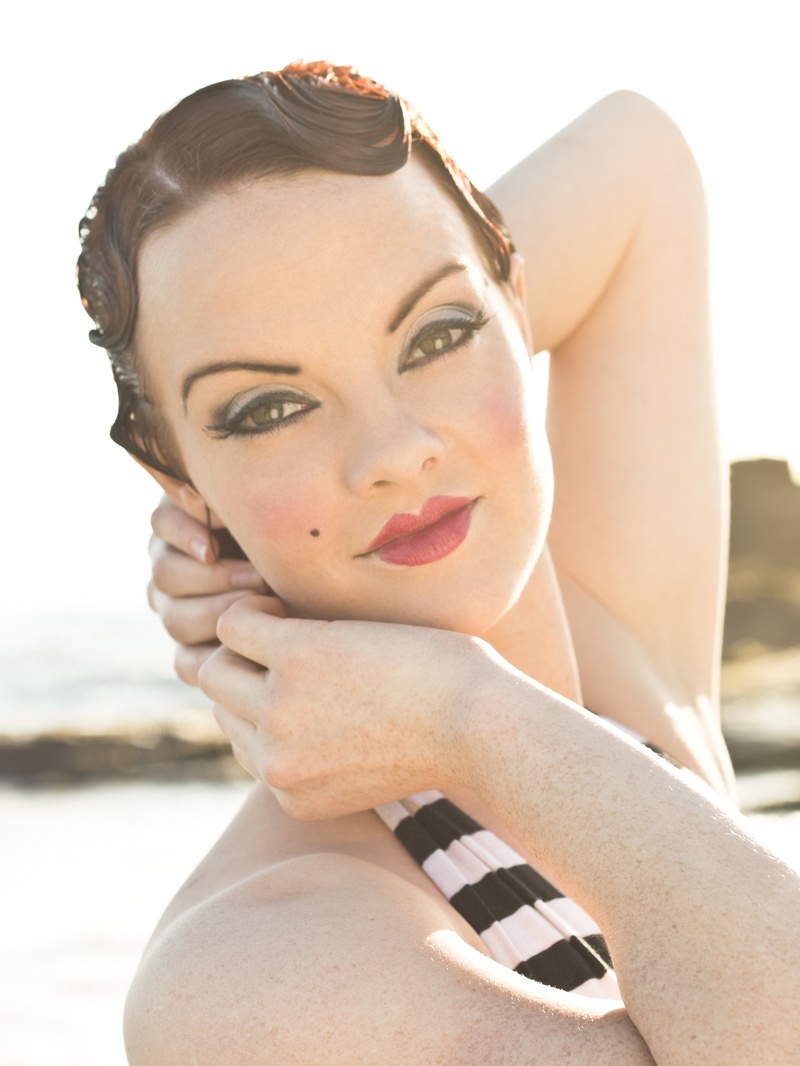 Female model photo shoot of Jana Johanson by ClaireValenePhotography in Laguna Beach, CA, hair styled by michael gallego