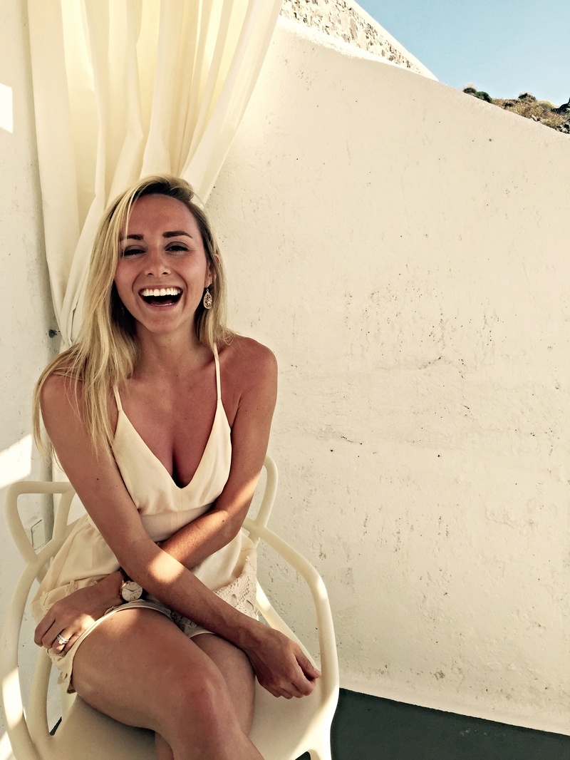Female model photo shoot of Leila Jade in Santorini, Greece