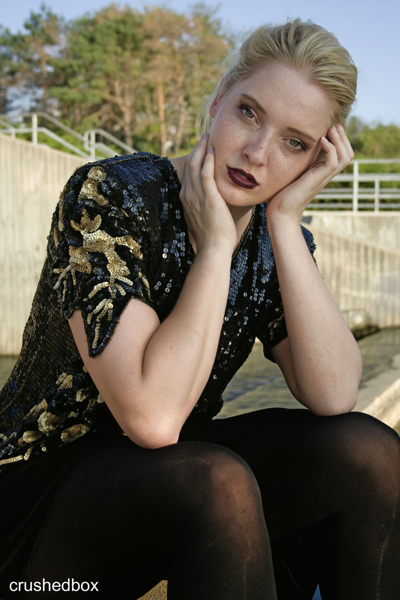 Female model photo shoot of SDSILVER by Crushedbox