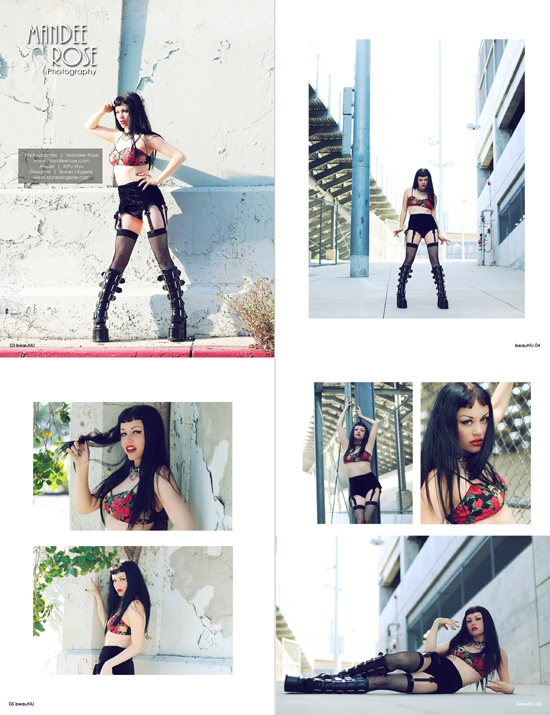 Female model photo shoot of Mandee Rose - Photographer and Kitty Nyu in Los Angeles, CA, clothing designed by BonesLingerie