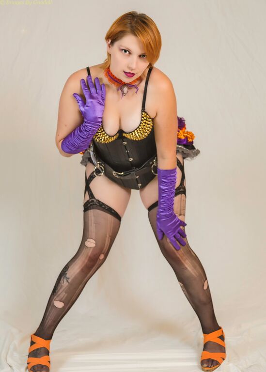 Female model photo shoot of VioletVixen in Voodoo Leatherworks