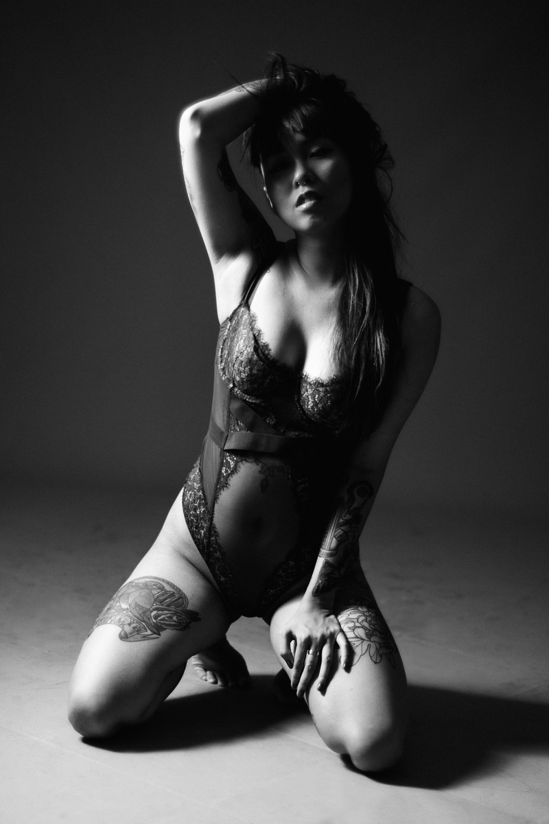 Female model photo shoot of abuses by Allen Henson