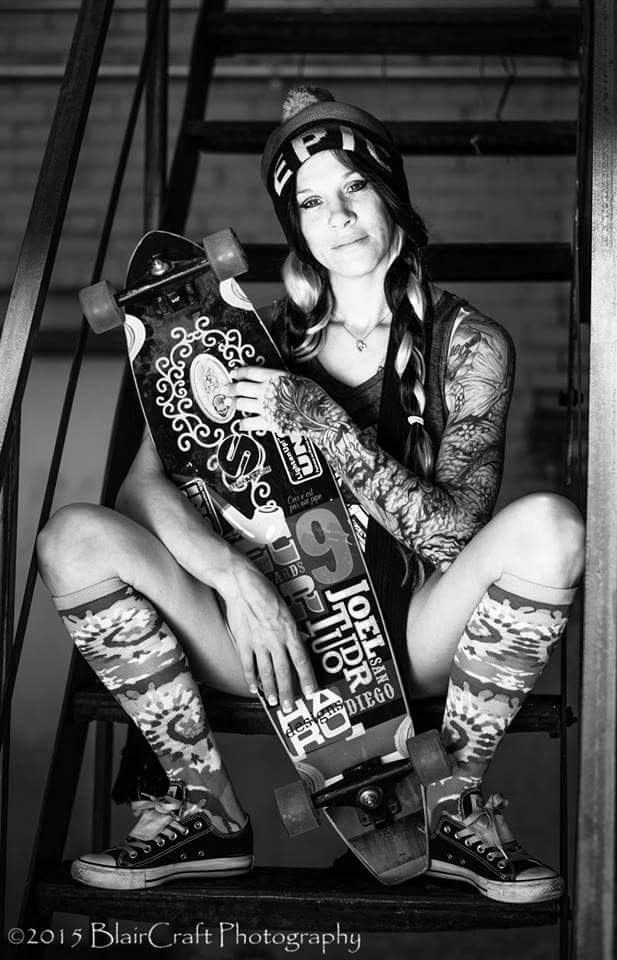 Female model photo shoot of Stormie Mystique  in Ka*mitt Skate Shop