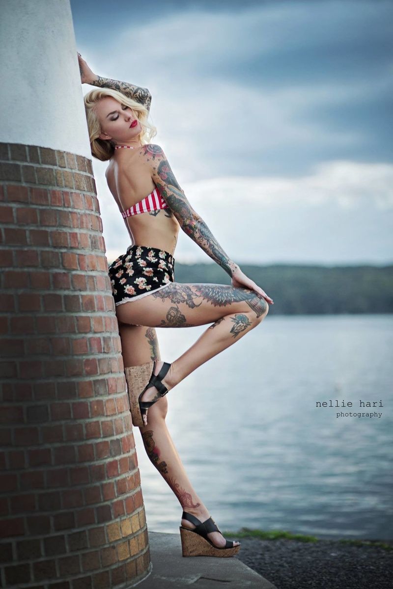Female model photo shoot of Teal Tattoo in Ithaca, NY
